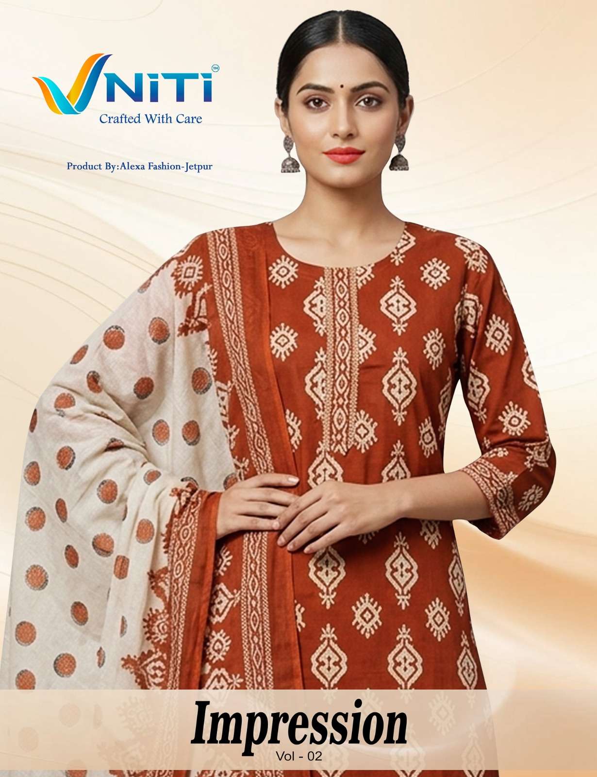 Vniti Lifestyle Impression Vol 2 Cotton Kurti Pant Dupatta Set