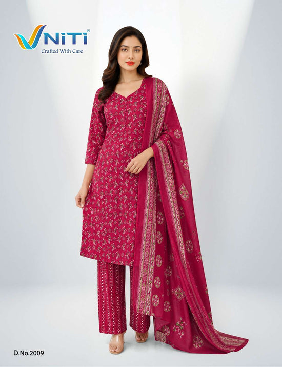 Vniti Lifestyle Impression Vol 2 Cotton Kurti Pant Dupatta Set