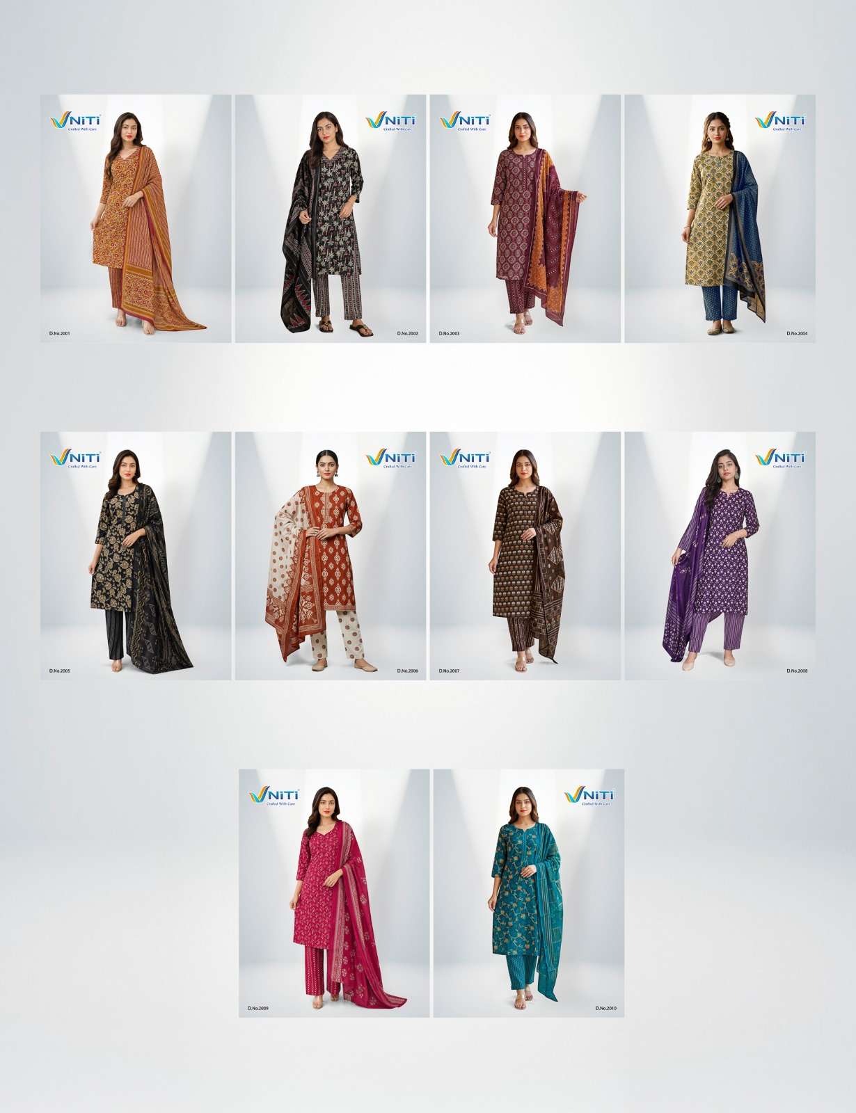 Vniti Lifestyle Impression Vol 2 Cotton Kurti Pant Dupatta Set