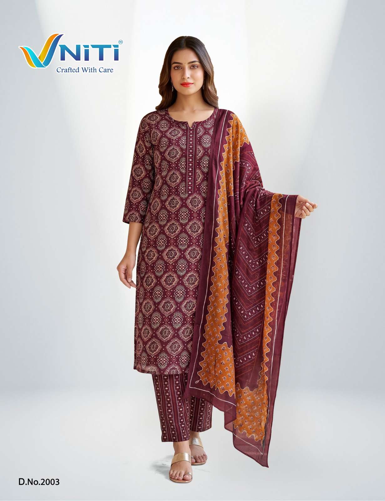 Vniti Lifestyle Impression Vol 2 Cotton Kurti Pant Dupatta Set