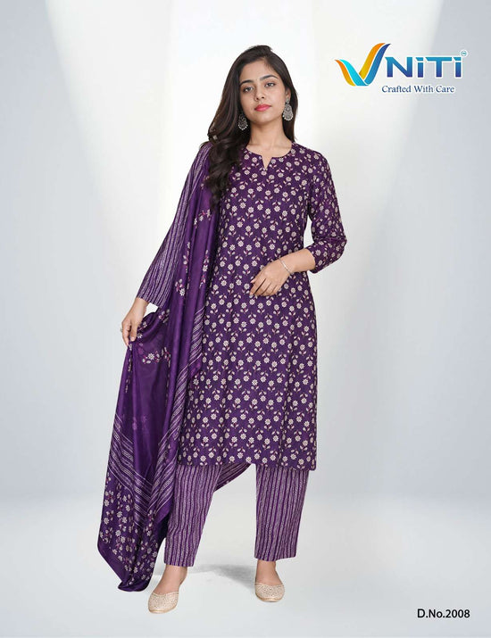 Vniti Lifestyle Impression Vol 2 Cotton Kurti Pant Dupatta Set