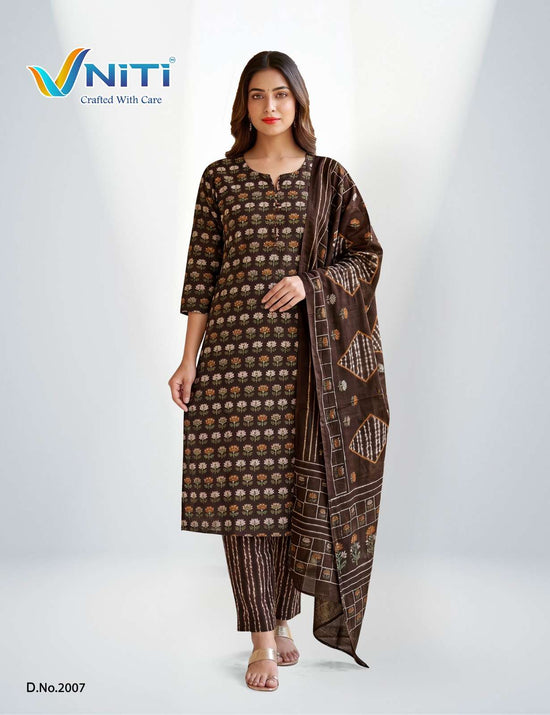 Vniti Lifestyle Impression Vol 2 Cotton Kurti Pant Dupatta Set