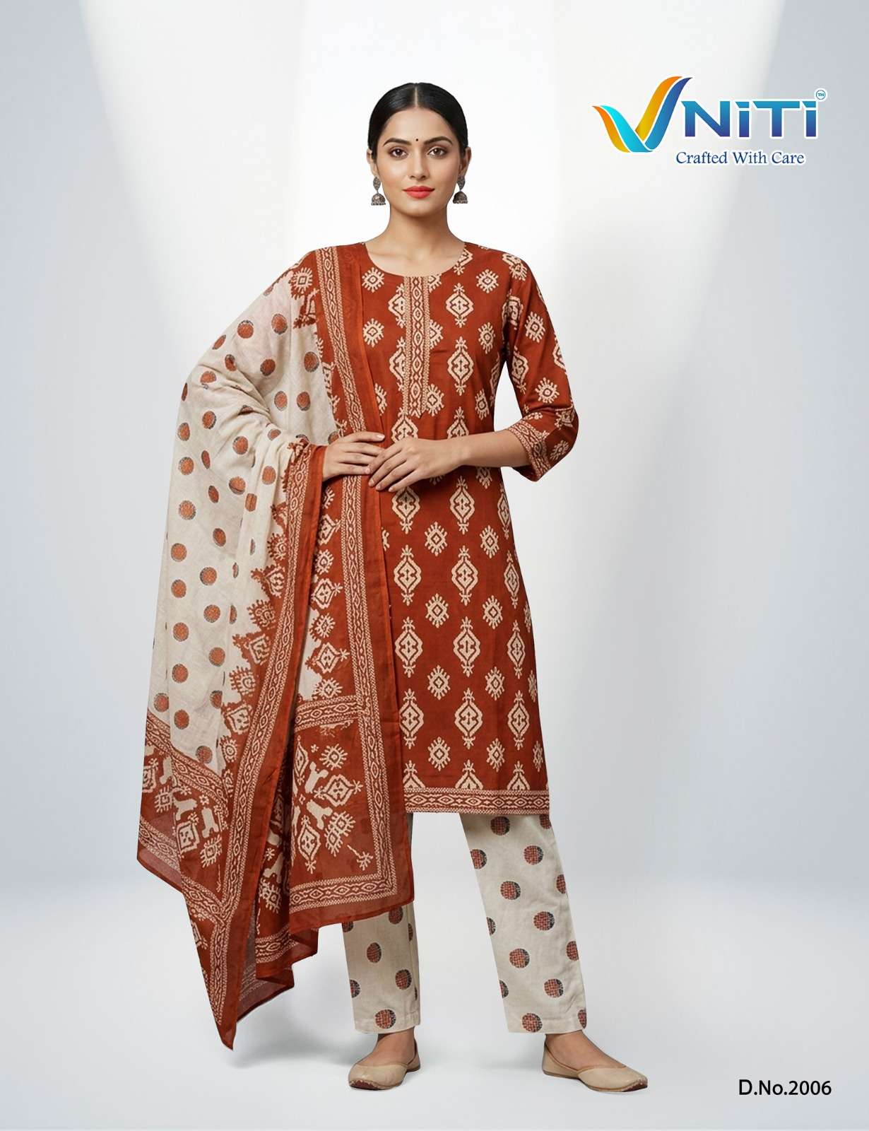 Vniti Lifestyle Impression Vol 2 Cotton Kurti Pant Dupatta Set
