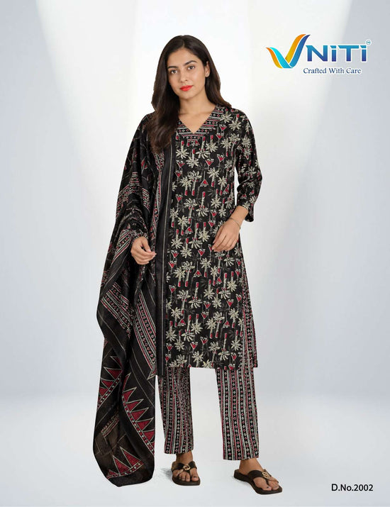 Vniti Lifestyle Impression Vol 2 Cotton Kurti Pant Dupatta Set