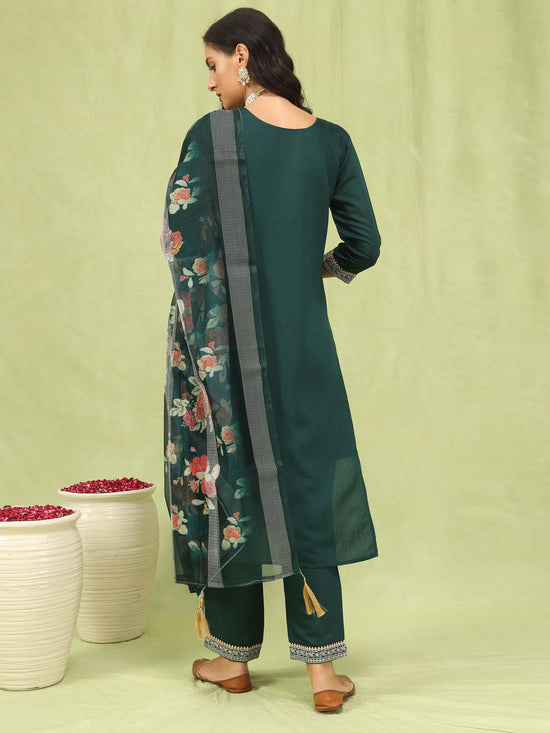 Vp 9583 Viscose Roman Silk Embroidered Straight Kurti Set