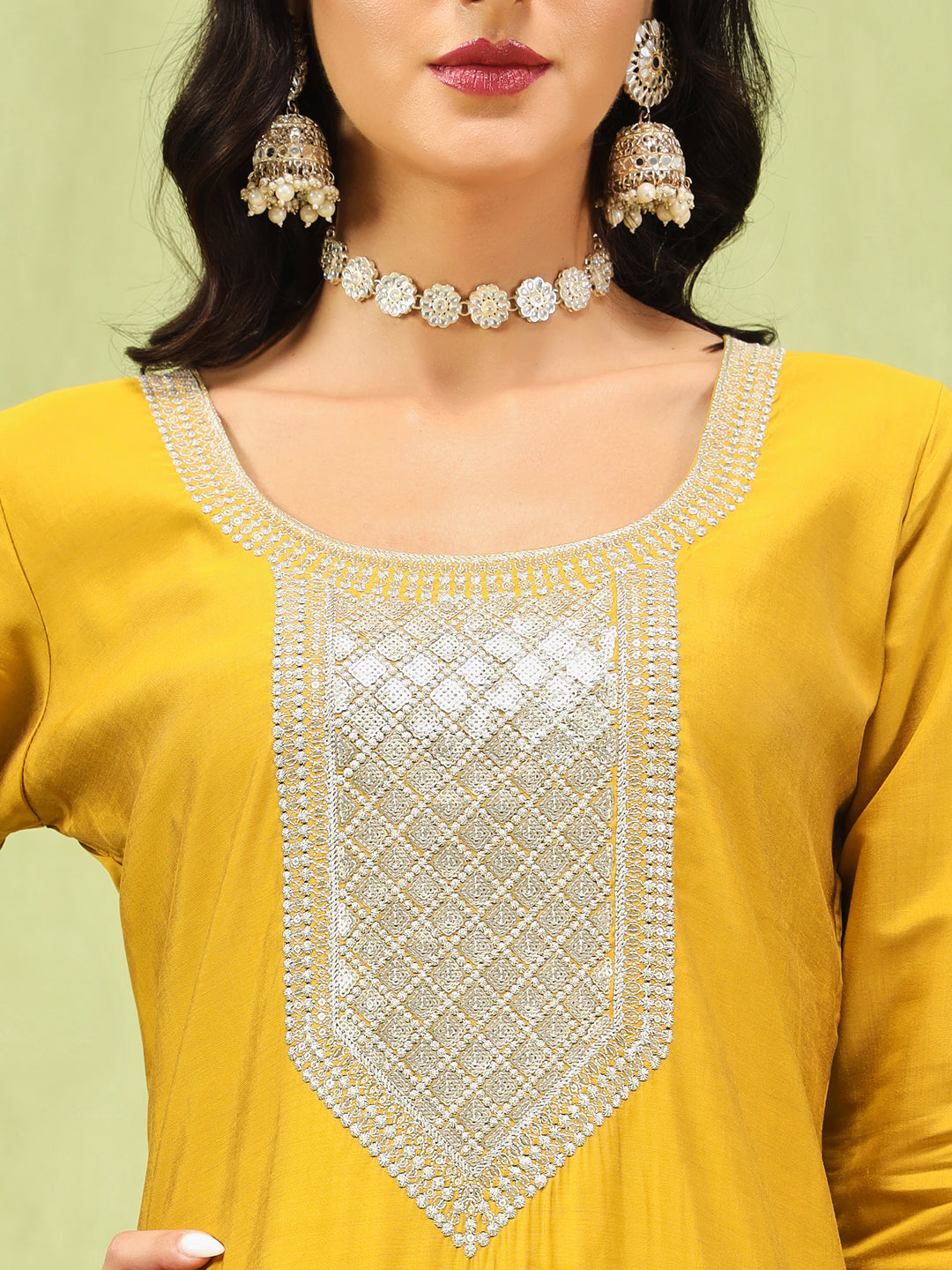 Vp 9585 Viscose Roman Silk Kurta Pant Dupatta Set