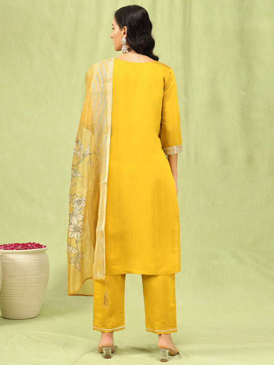 Vp 9585 Viscose Roman Silk Kurta Pant Dupatta Set