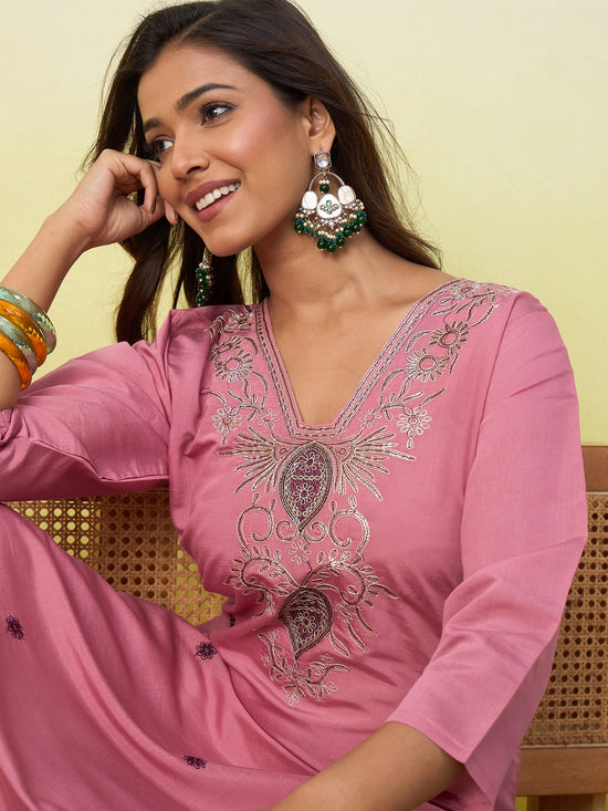 Vp 9877 Viscose Roman Silk Embroidered Kurti