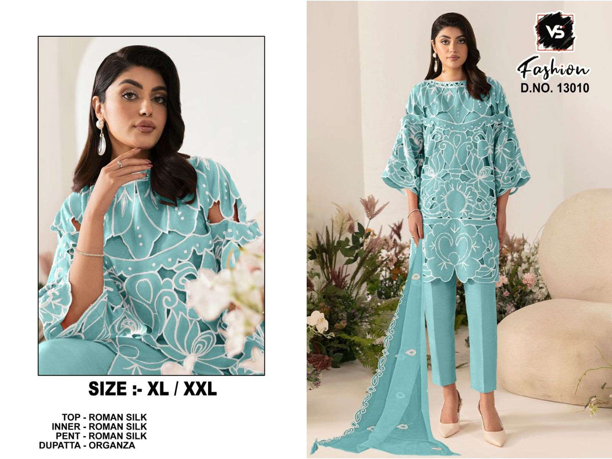 VS.FASHION 13010 Roman Embroidery Pakistani Suit Set Wholesale Collection
