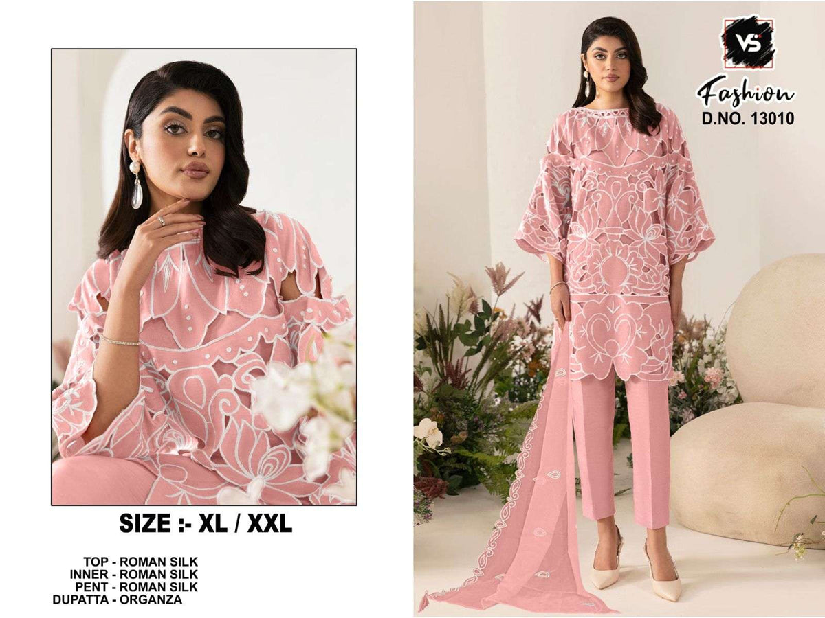 VS.FASHION 13010 Roman Embroidery Pakistani Suit Set Wholesale Collection