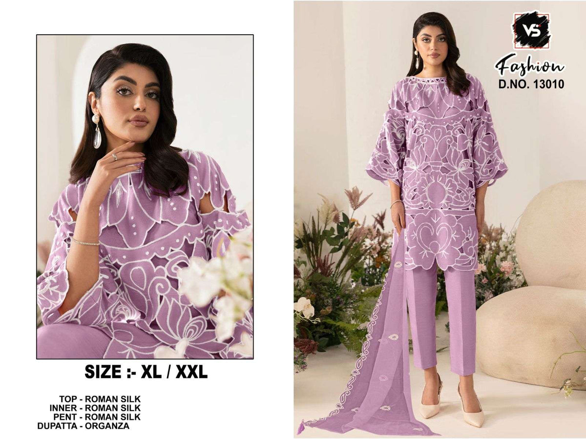 VS.FASHION 13010 Roman Embroidery Pakistani Suit Set Wholesale Collection