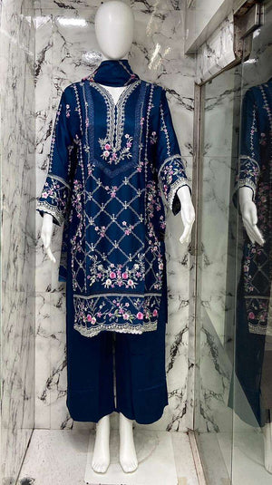 VS.Fashion 2707 Rayon Satin Embroidered Pakistani Suit Set