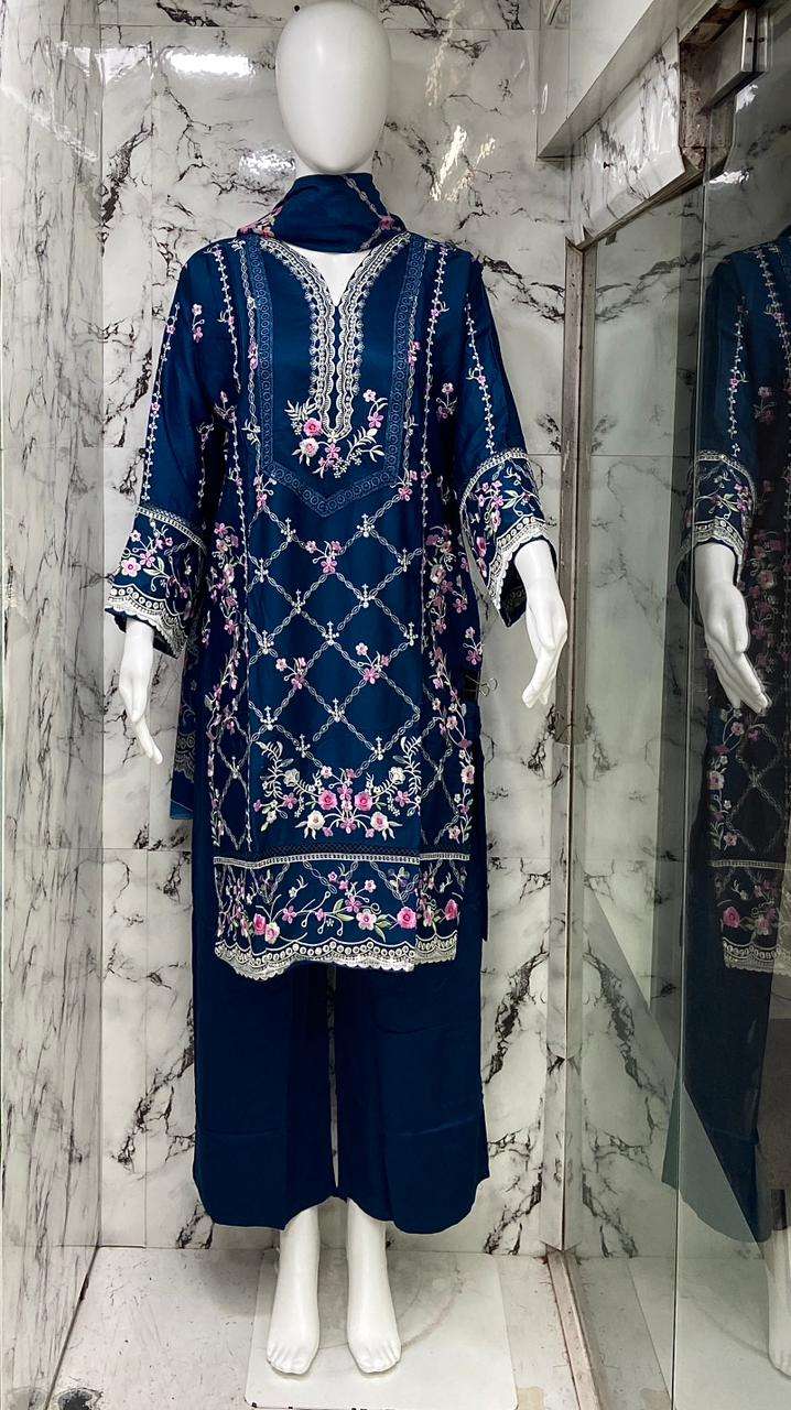 VS.Fashion 2707 Rayon Satin Embroidered Pakistani Suit Set