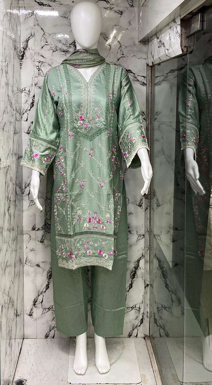 VS.Fashion 2707 Rayon Satin Embroidered Pakistani Suit Set