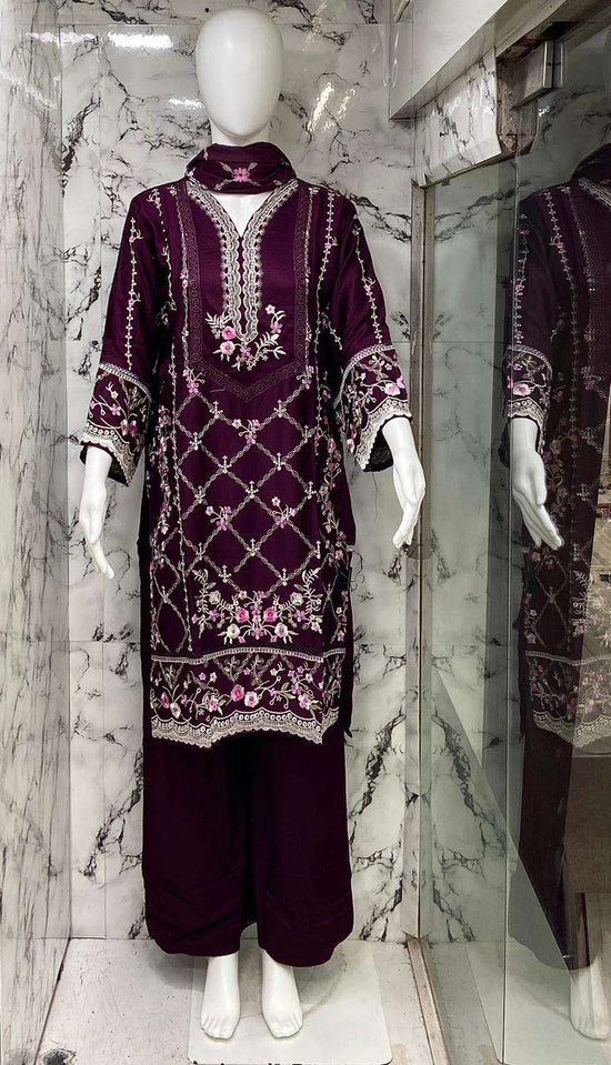 VS.Fashion 2707 Rayon Satin Embroidered Pakistani Suit Set