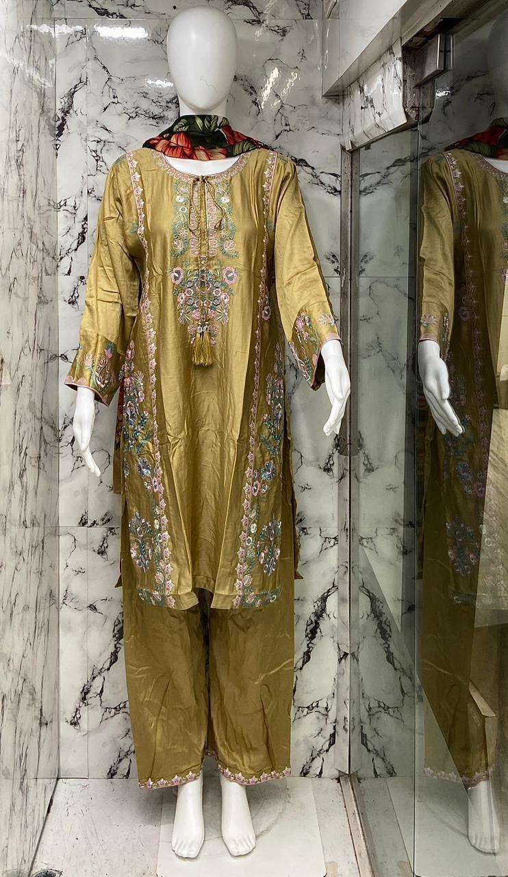 VS.FASHION 2730 Rayon Satin Embroidered Pakistani Suit Set - Amrah Wholesale