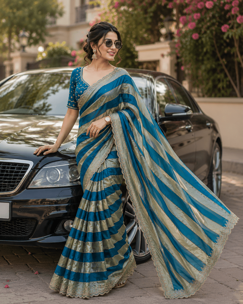 VT 6012 T Space Silk Jharkan Work Fancy Saree Collection - Amrah Wholesale