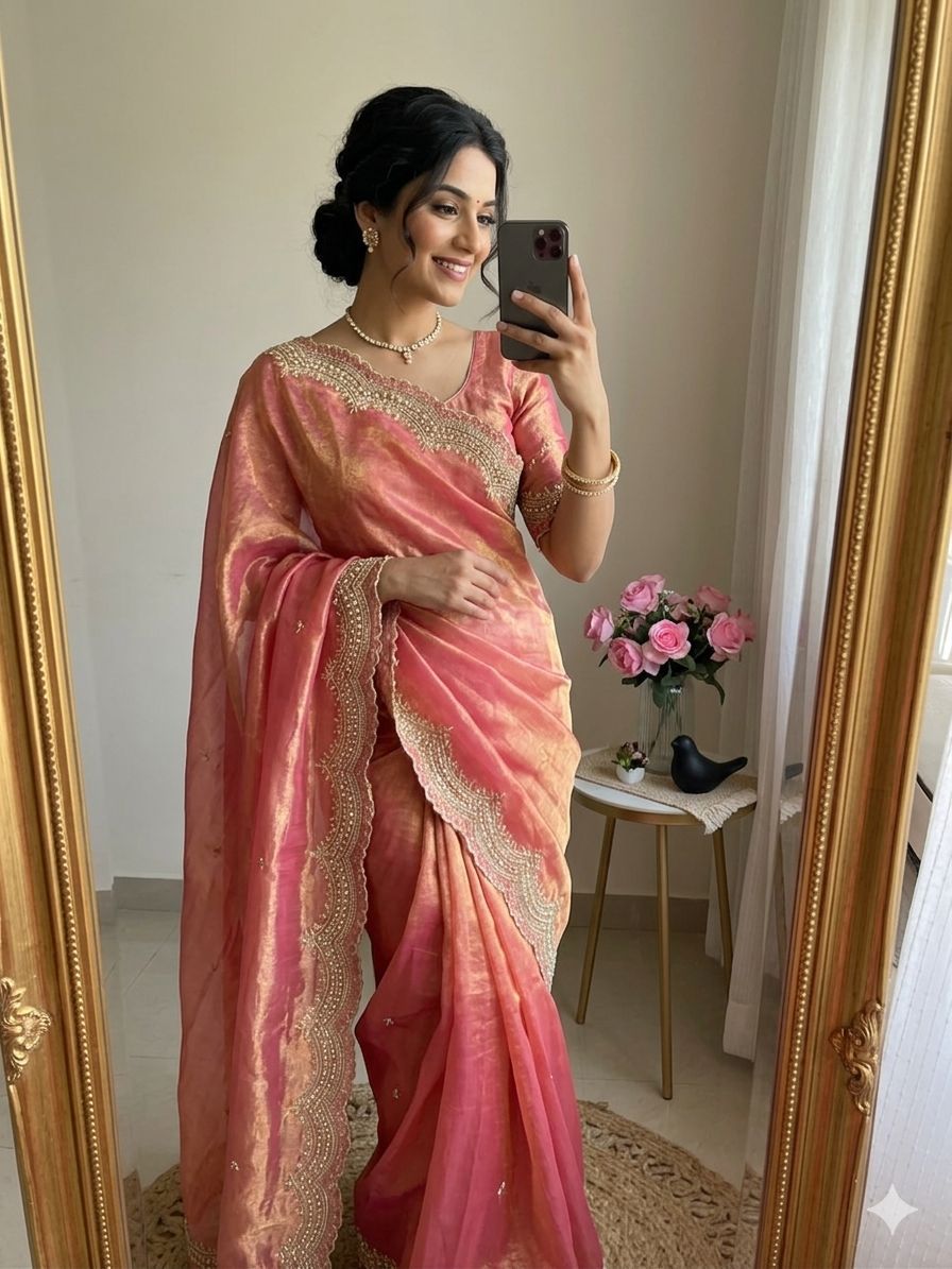 VT 863 T Fandy Satin Silk Embroidered Saree - Amrah Wholesale
