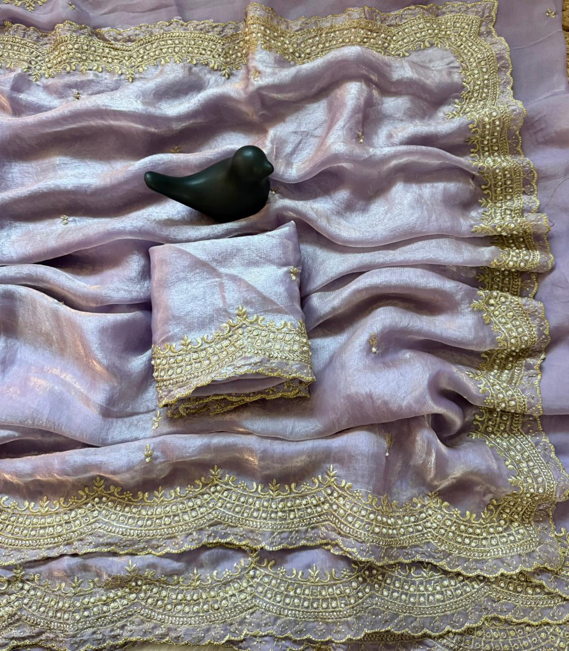 VT 863 T Fandy Satin Silk Embroidered Saree - Amrah Wholesale