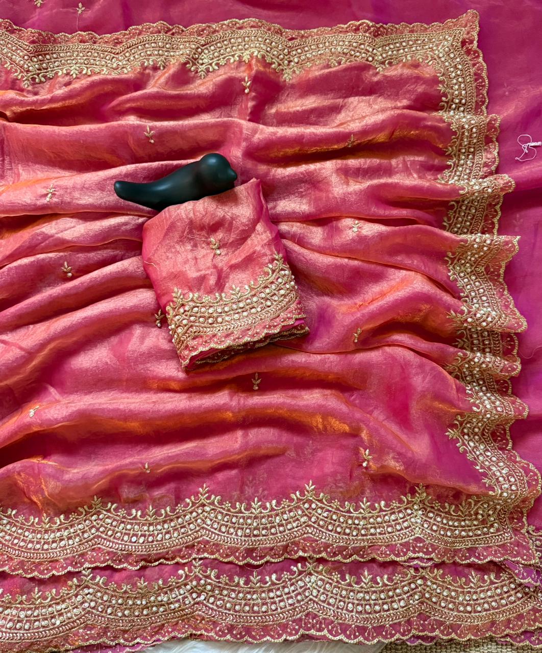 VT 863 T Fandy Satin Silk Embroidered Saree - Amrah Wholesale