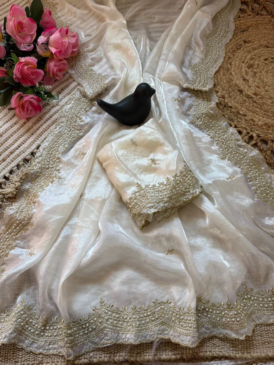 VT 863 T Fandy Satin Silk Embroidered Saree - Amrah Wholesale