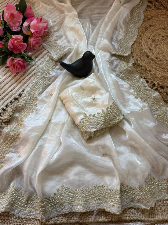 VT 863 T Fandy Satin Silk Embroidered Saree - Amrah Wholesale