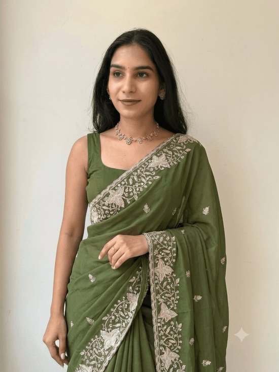 VT 903 T Star Georgette Embroidery Sequence Work Saree - Amrah Wholesale