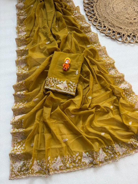 VT 903 T Star Georgette Embroidery Sequence Work Saree - Amrah Wholesale