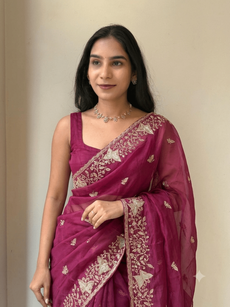 VT 903 T Star Georgette Embroidery Sequence Work Saree - Amrah Wholesale