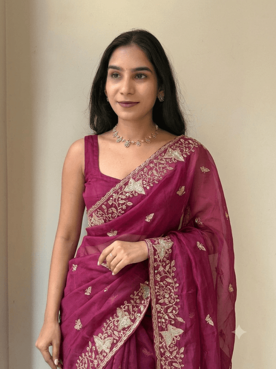 VT 903 T Star Georgette Embroidery Sequence Work Saree - Amrah Wholesale