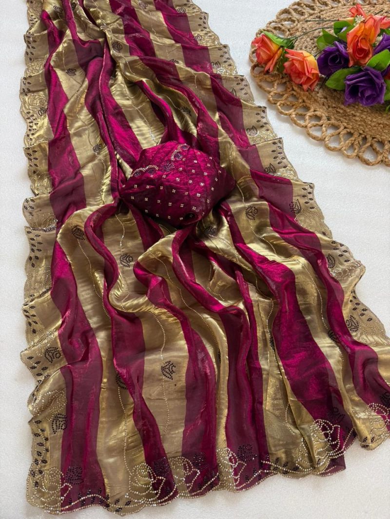 AMRAH WHOLESALE VT 906 T Space Silk Jharkhan Work Sarees