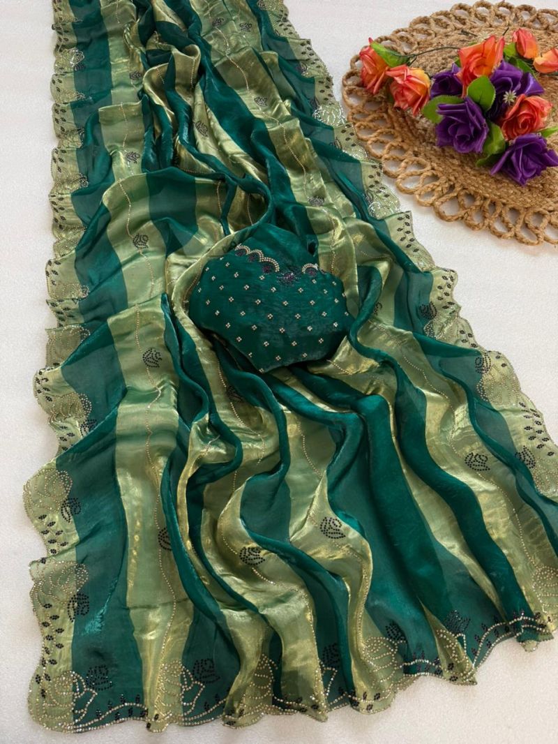 AMRAH WHOLESALE VT 906 T Space Silk Jharkhan Work Sarees