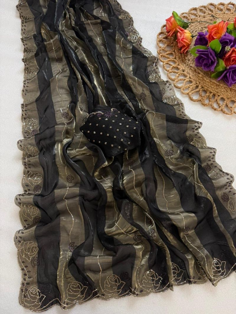 AMRAH WHOLESALE VT 906 T Space Silk Jharkhan Work Sarees