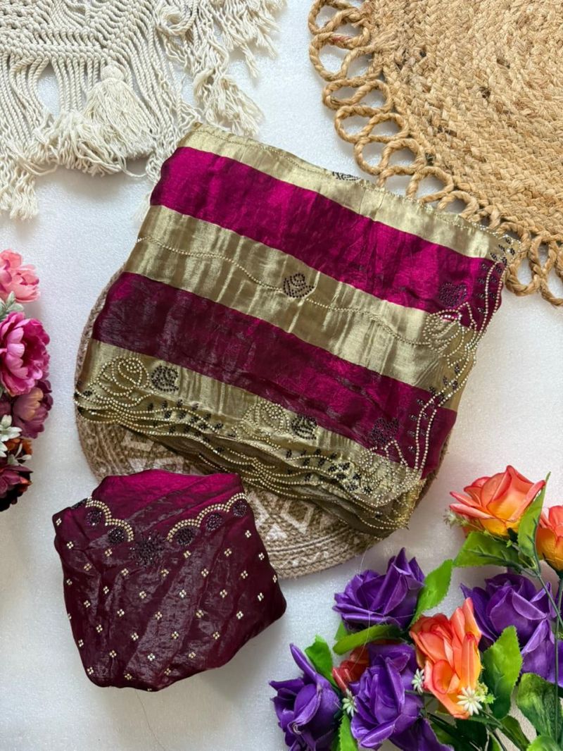 AMRAH WHOLESALE VT 906 T Space Silk Jharkhan Work Sarees
