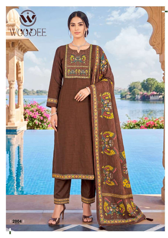 WOODEE BANZARA Vatican Embroidery Stitched Salwar Suit Set