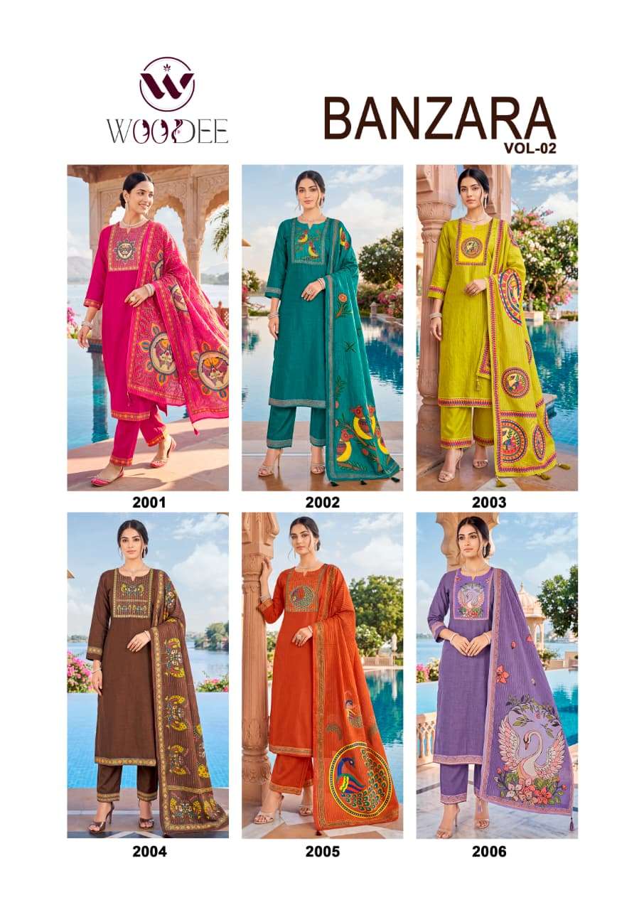 WOODEE BANZARA Vatican Embroidery Stitched Salwar Suit Set