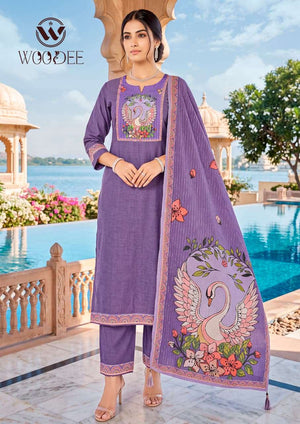 Woodee Banzara Vol-2 Vatican Embroidery Stitched Dresses Set