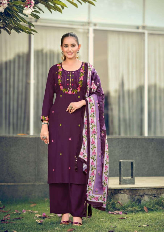 Woodee Bawree Premium Rayon Kurti Pant Dupatta Set
