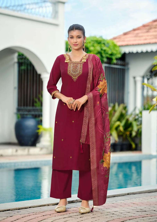 Woodee Devika Viscose Roman Salwar Suit Set