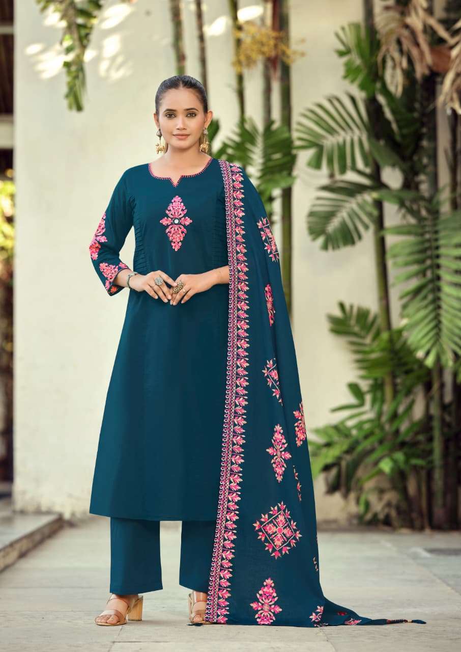 WOODEE HASEEN Cotton Embroidery Stitched Suit Set - Amrah Wholesale