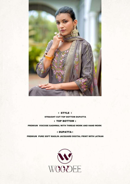 Woodee Hoor Heavy Viscose Gadhwal Salwar Suit Set
