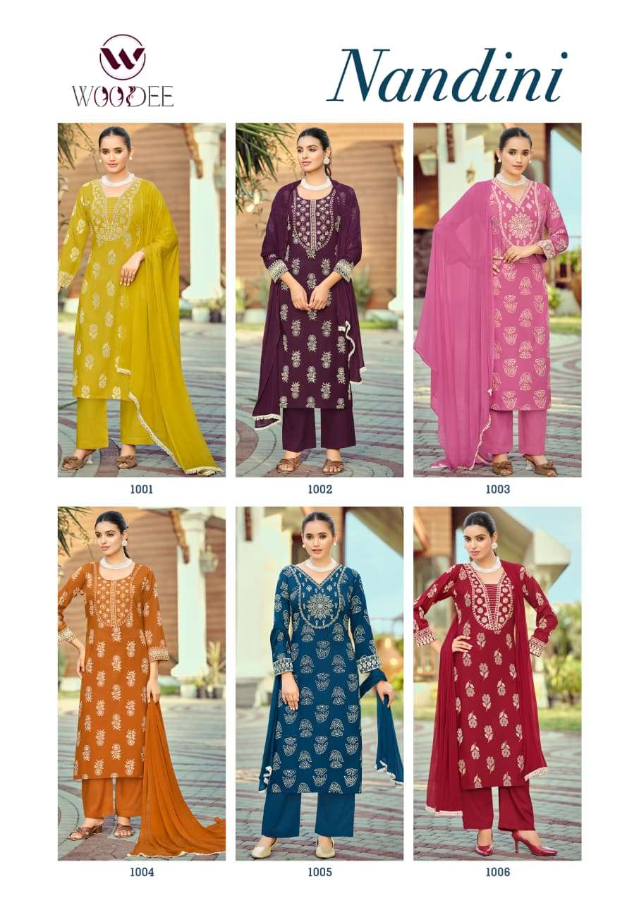 WOODEE NANDINI Slub Rayon Salwar Suit Set - Amrah Wholesale