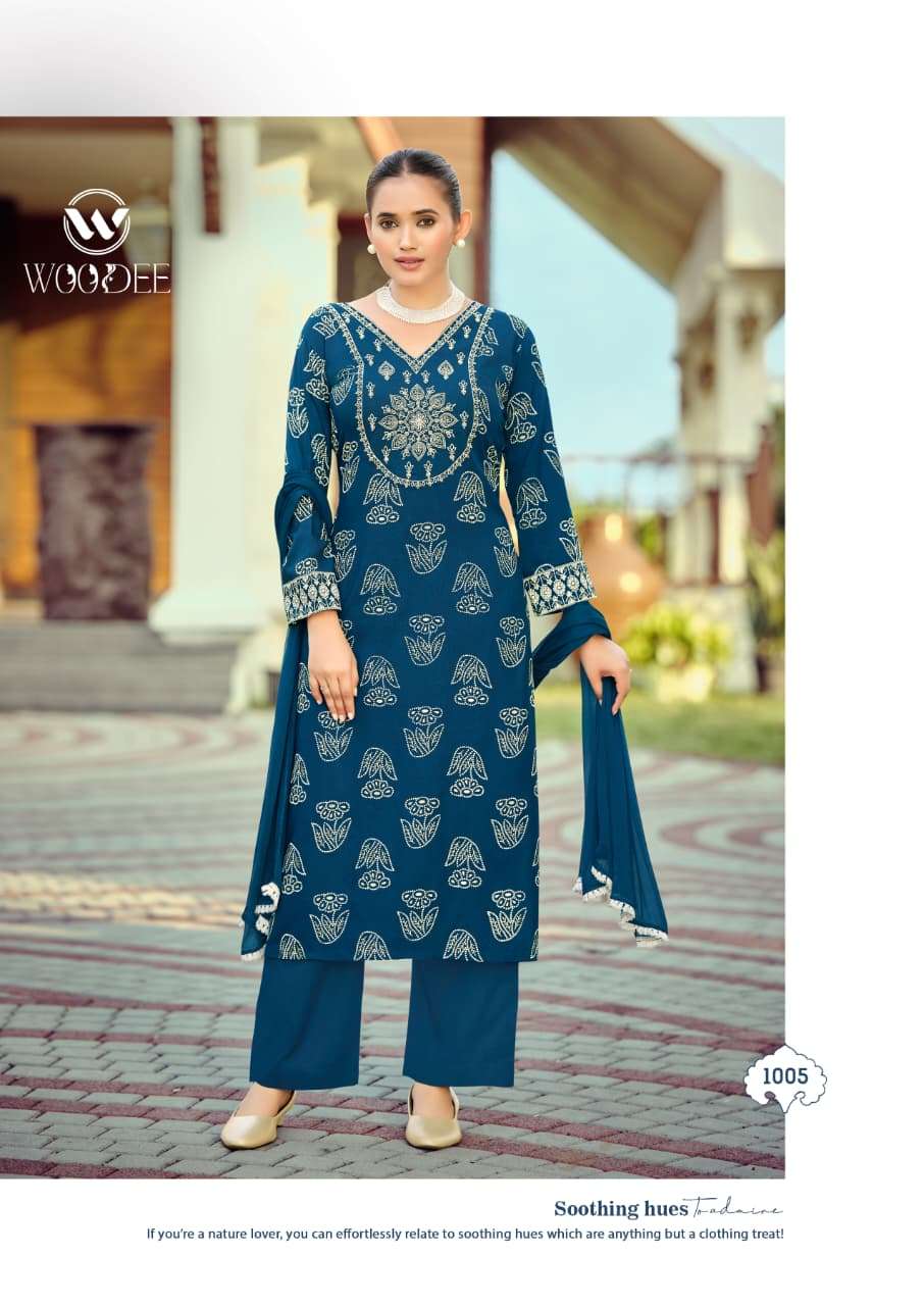 WOODEE NANDINI Slub Rayon Salwar Suit Set - Amrah Wholesale