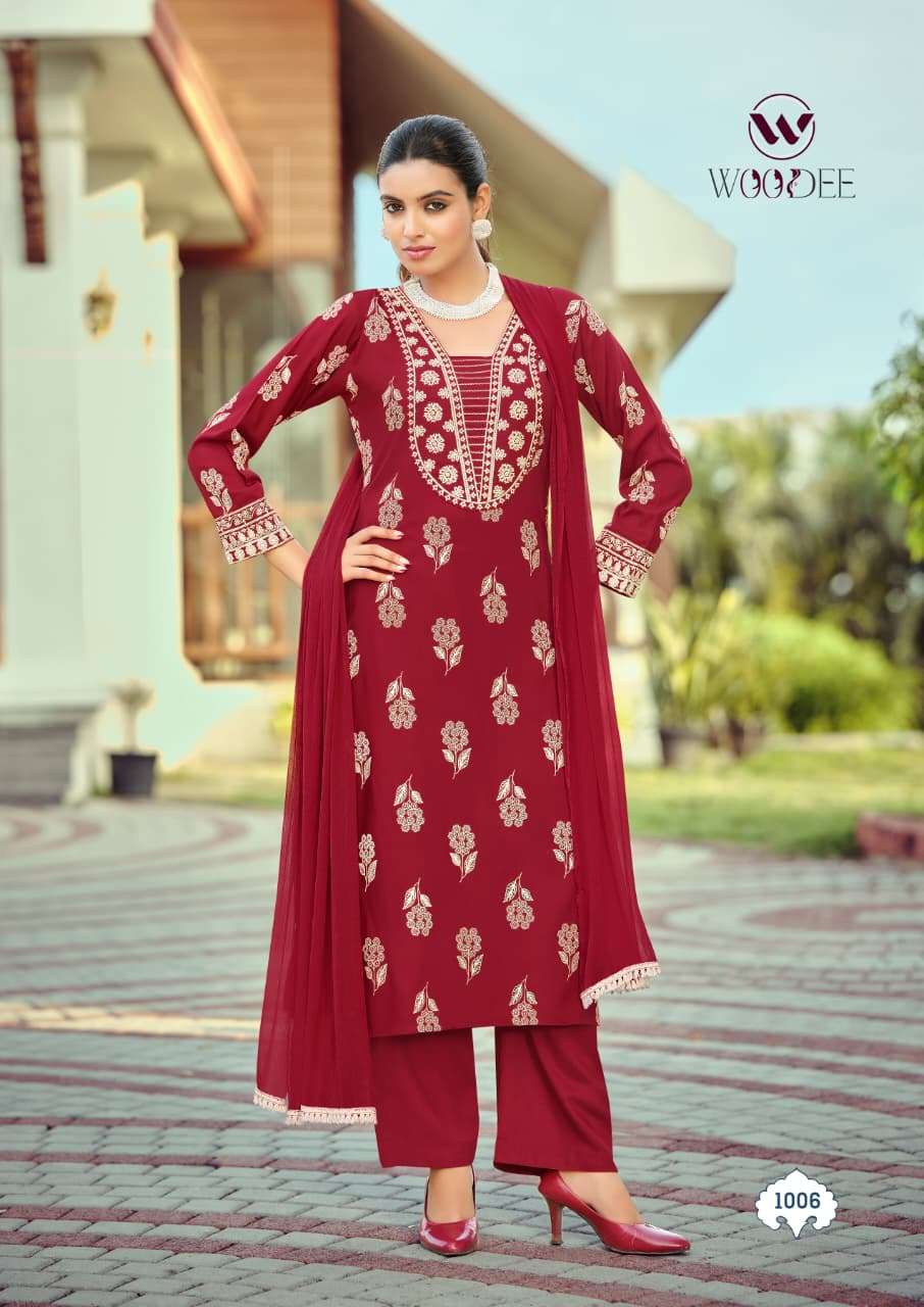 WOODEE NANDINI Slub Rayon Salwar Suit Set - Amrah Wholesale