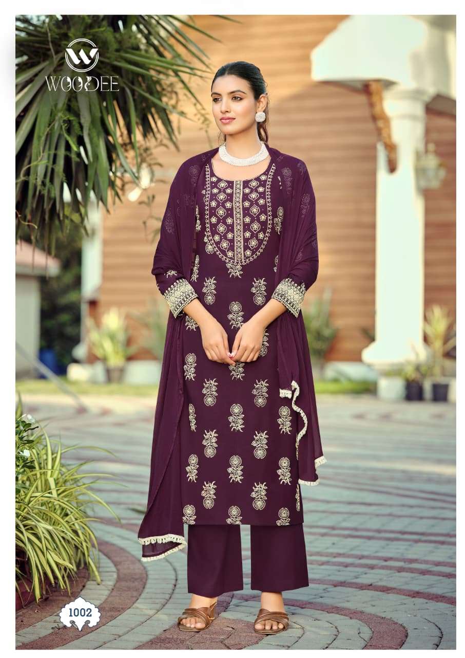 WOODEE NANDINI Slub Rayon Salwar Suit Set - Amrah Wholesale