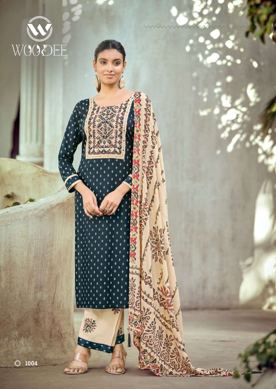 Woodee Rangoli Rayon Punjabi Suit Set