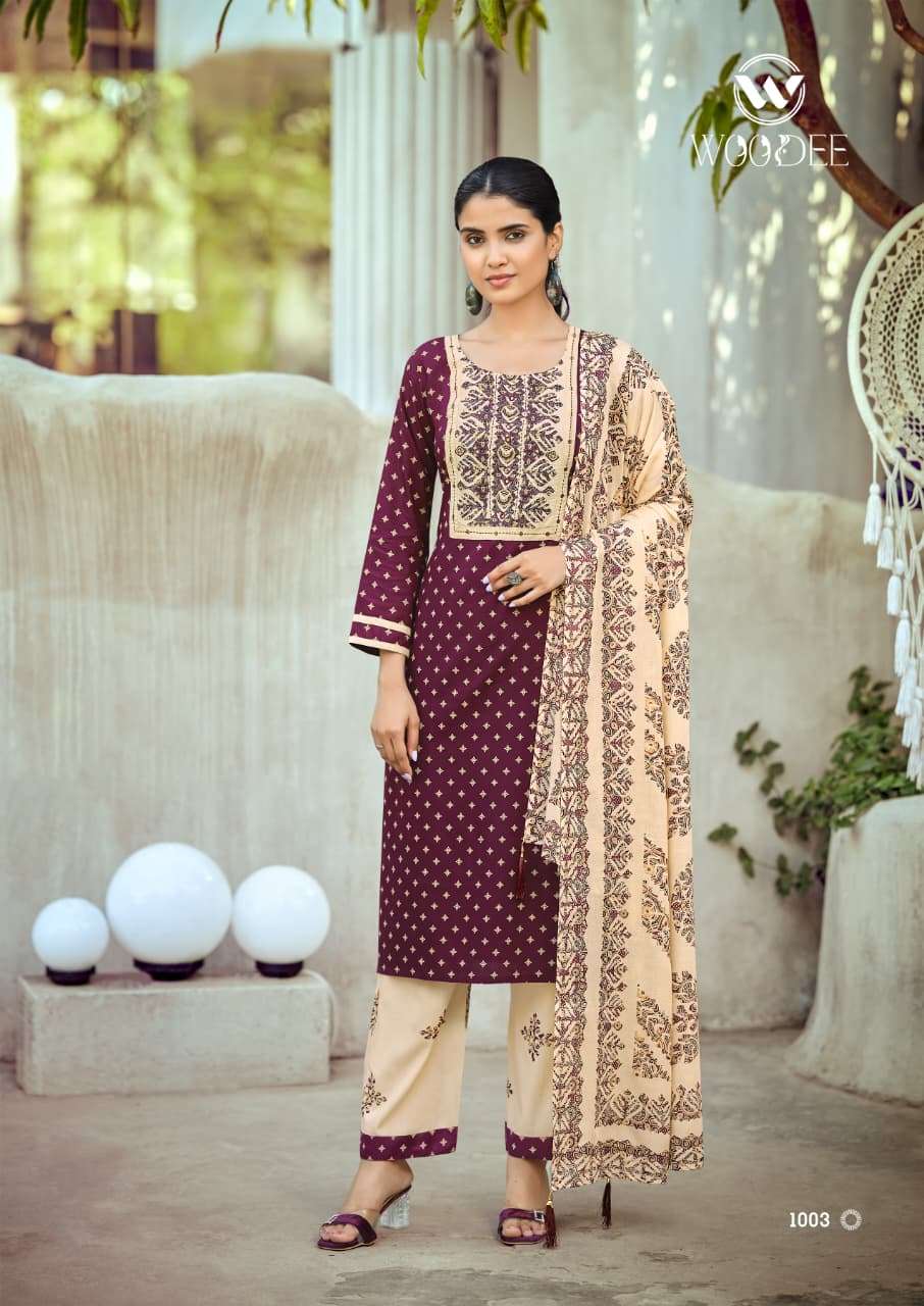 Woodee Rangoli Rayon Punjabi Suit Set