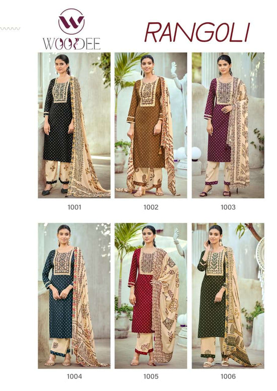 Woodee Rangoli Rayon Punjabi Suit Set