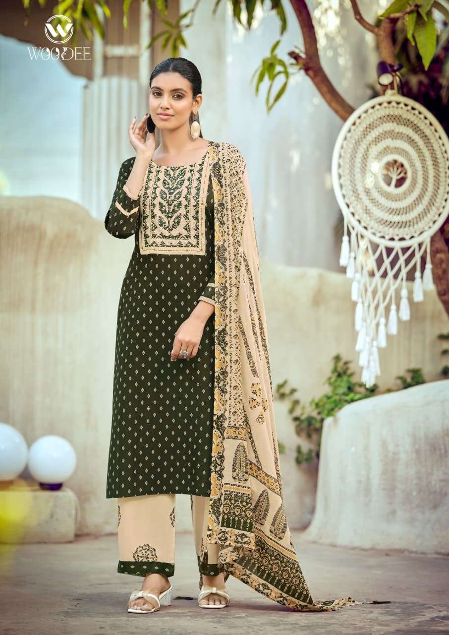Woodee Rangoli Rayon Punjabi Suit Set