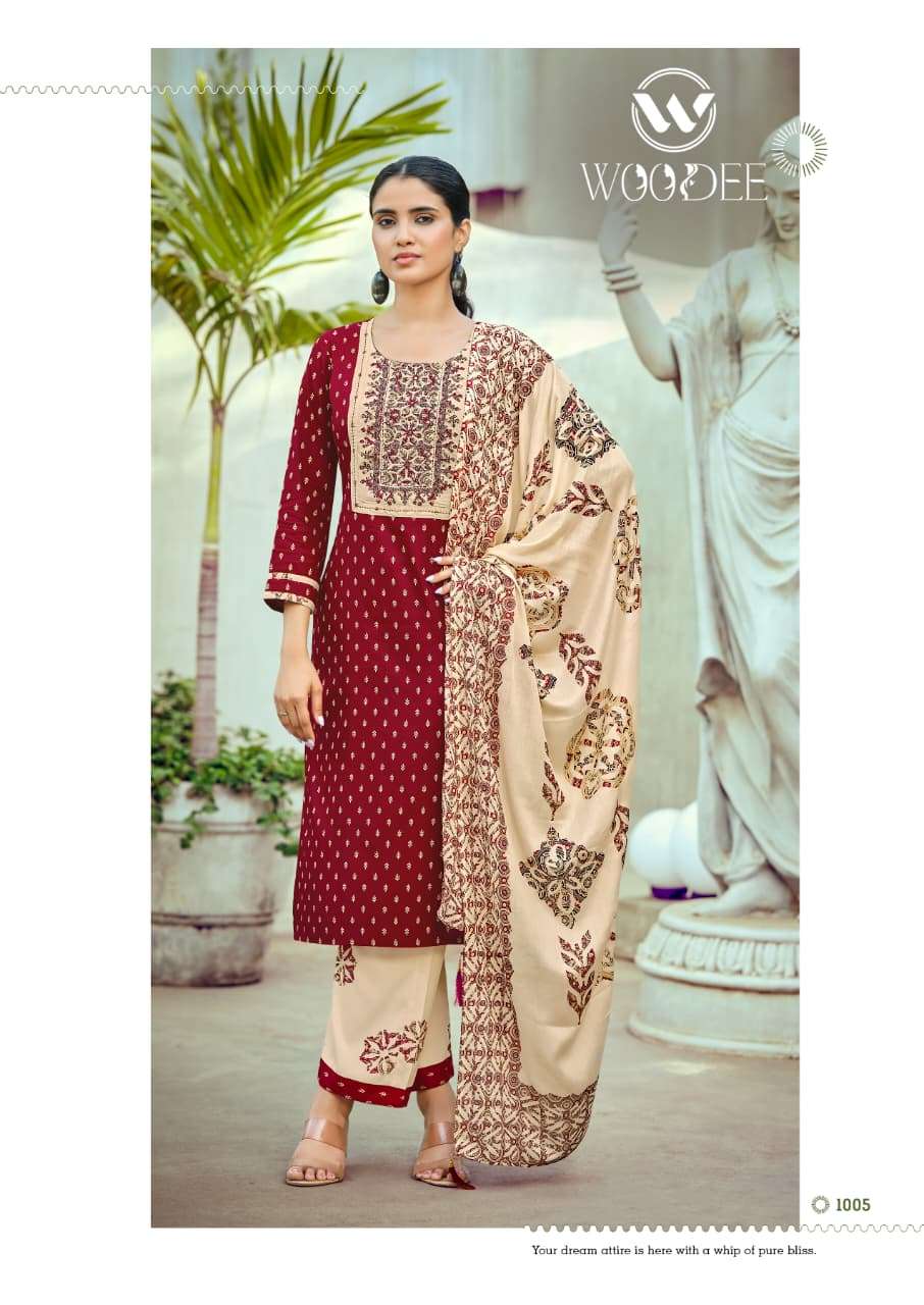 Woodee Rangoli Rayon Punjabi Suit Set